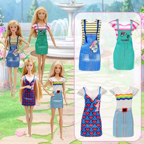 Carreuty 43 Pcs Doll Clothes Travel Camping Accessories, Camping Fashion Playset 1 Tent 1 Telescope 4 Dresses 4 Shoes 4 Pets 29 Accessories Set for 11.5 Inch Doll Girls Gift — view 5