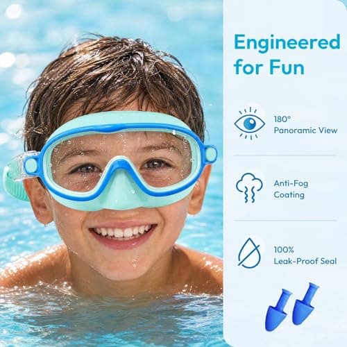 2 Pack Kids Swim Goggles Mask with Nose Cover for Boys Girls Toddlers, 3-14 — view 2