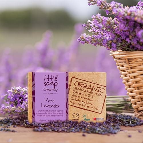 Little Soap Company Organic Pure Lavender Soap Bar for Face & Body, 110g — view 4