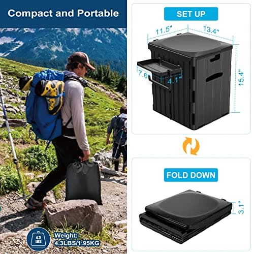 WADEO XXXL Camping Toilet, 400lbs Portable Foldable Potty for Adults — view 2