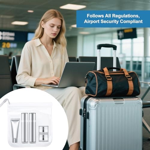 2‑Pcs Clear Travel Toiletry Bags, 20×20cm PVEA Airport Security Liquid Bags — view 6
