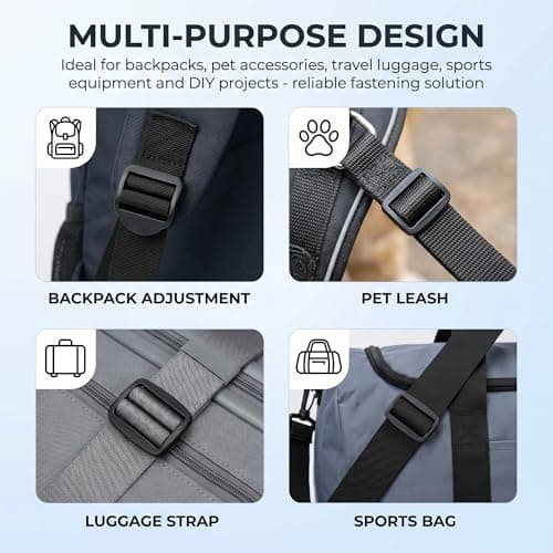 hankousi Pack of 4 Plastic Ladder Lock Buckles, 25mm Inner Diameter Backpack Replacement Buckles, Durable Webbing Adjuster Clips for Backpacks, Luggage Straps & Seat Belts — view 4