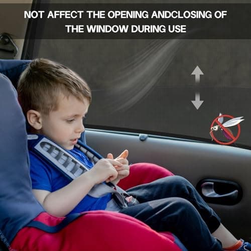 Car Window Shades for Baby (2 Pack) - Premium Stretchable & Breathable Car Sun Shade for Baby,Ultimate UV & Anti-Glare Protection Car Blinds for Children,Pets & Adults - Universal Fit for 98% Vehicles — view 4