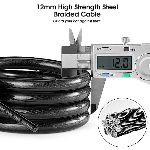 Opaza Bike Lock with 5-Digit Code, 1.2 m/4 ft Bicycle Lock Lightweight & Security Combination Cable Lock for Bicycle,Mountain Bike,Scooter - Black — view 3