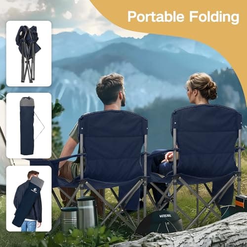 ALPHA CAMP Camping Chairs for Adults Camping Chairs for Heavy People, Blue — view 6