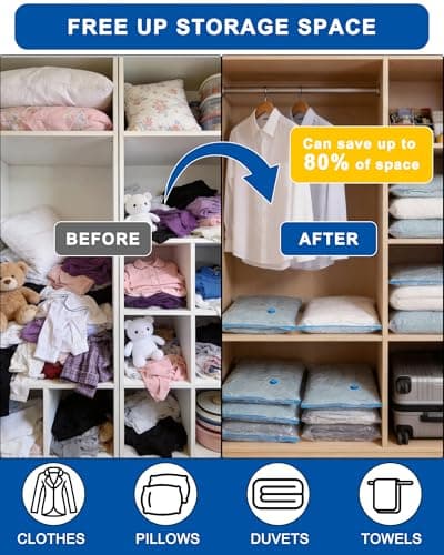 Acual Vacuum Storage Bags, 6 Pack Large Space Saver Bags 80 x 60cm — view 5
