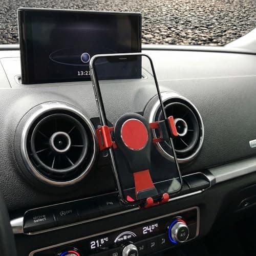 Culinavog Car Phone Holder, Gravity Phone Holder, Upgrade Design Aluminum Alloy Rotation, Air Vent Car Phone Mount Cradle for 360° Rotation, Compatible with Audi A3 (Red) — view 4
