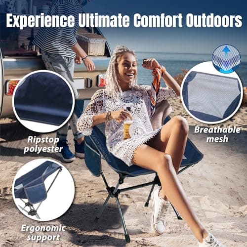 TREKOLOGY YIZI GO Camping Chair – Compact, Foldable, Lightweight 0.9 kg, 136 kg Capacity, Durable Aluminum, Quick Setup, Superior Support, Ideal for Backpacking, Beach, and Outdoor Adventures (Blue) — view 5