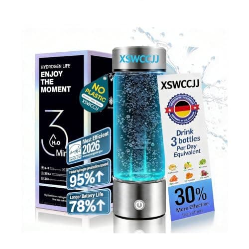 2026 NO.1 Upgraded Hydroh Hydrogen Water Bottle Uk【48h H₂ Power – Zero Perm】Hydro Water Bottle【3000PPB H₂ – 3x w/SPE/PEM】100% Leakproof NCE Nano Electrolysis【Silver】