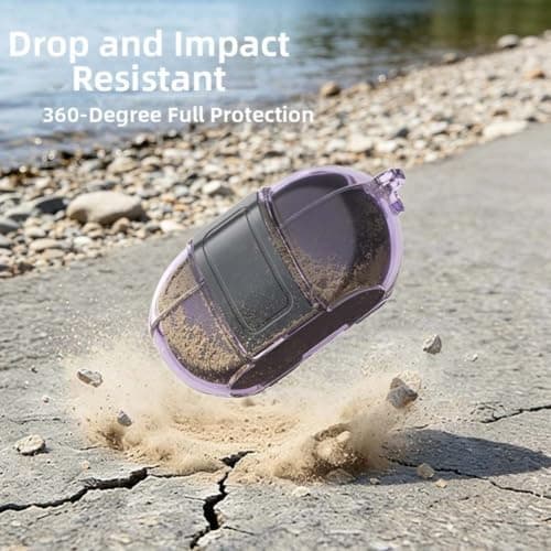 for beats Solo for buds Case Hard Shell Protective Cover Shockproof Clear Transparent Purple Grey Red Anti Scratch ABS Plastic Travel Carrying Pouch for Wireless Earbuds Accessories Men Women(Red) — view 4