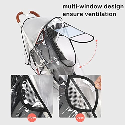 Stroller Rain Wind Cover Umbrella Accessory Windproof Waterproof Universal — view 4