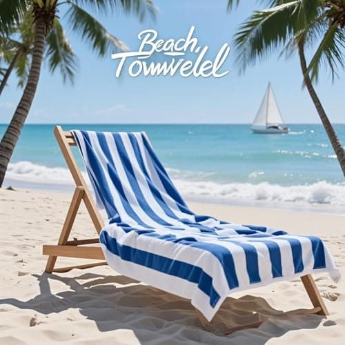 MEgegulo Large Beach Towel 160 * 80CM ultra-fine fiber, adult soft absorbent sports, travel towel quick drying stripe large size， lightweight, compact — view 4