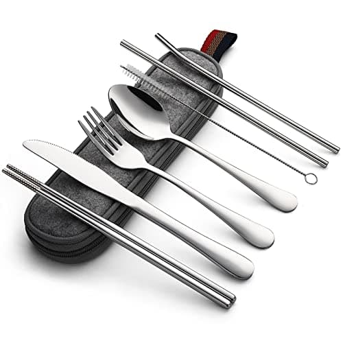 DEVICO Travel Cutlery Set, Stainless Steel Camping Cutlery Set for 1