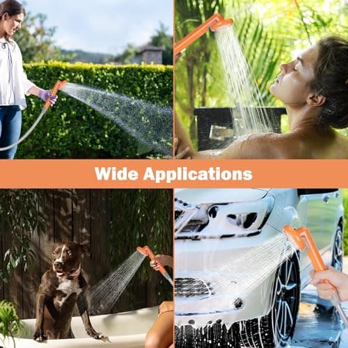 Cosy Life Portable Shower for Camping, Rechargeable Camping Shower Pump with 5 Gallons Collapsible Bucket & LED Light, Electric Outdoor Camp Shower Portable Shower Pump Camping Hiking (5.9ft Hose) — view 6