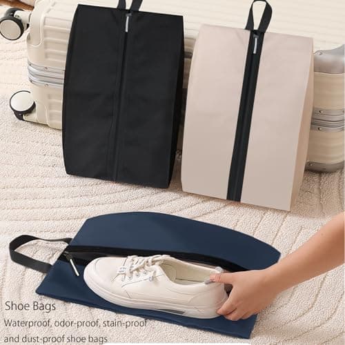 Shoe Bag for Travel, Oxford Fabric Shoe Pouch Odor-Absorbing Waterproof Multi-Purpose Shoe Storage for Golf, Dance, Gym, Travel Organizer or Dust Cover (2, Dark Blue) — view 6