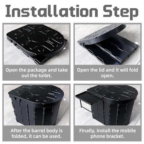 Portable Toilet, Upgraded Foldable Camping Toilet with Lid — view 4