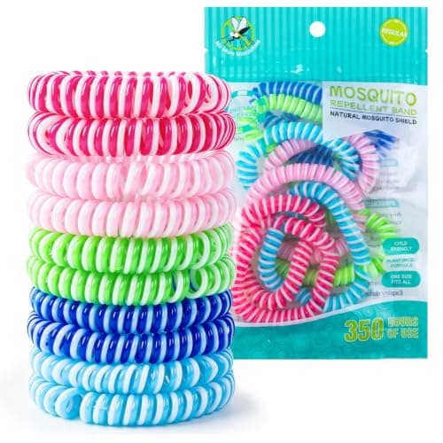 10pcs Mosquito Repellent Wristbands, Silicone Wristbands with Natural Formula for Adults Kids, Ideal for Outdoor Travel Summer