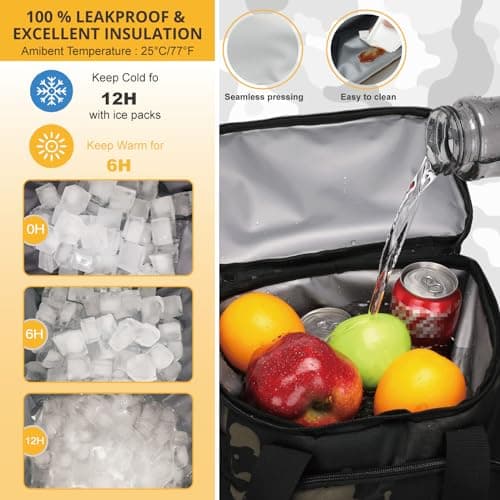 Tactical Backpack Cooler,Lunch Backpack for Men Adults Work with Handle，Soft Cooler Backpack Insulated Water Resistant Leak Proof — view 6