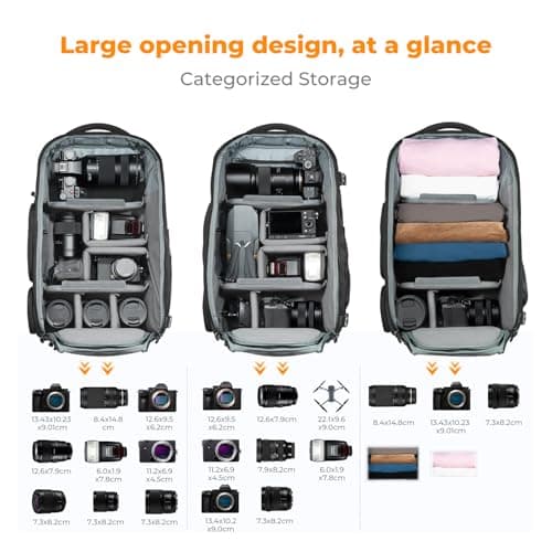 K&F CONCEPT Camera Backpack, 30L Camera Bag for Photographer with Raincover — view 2