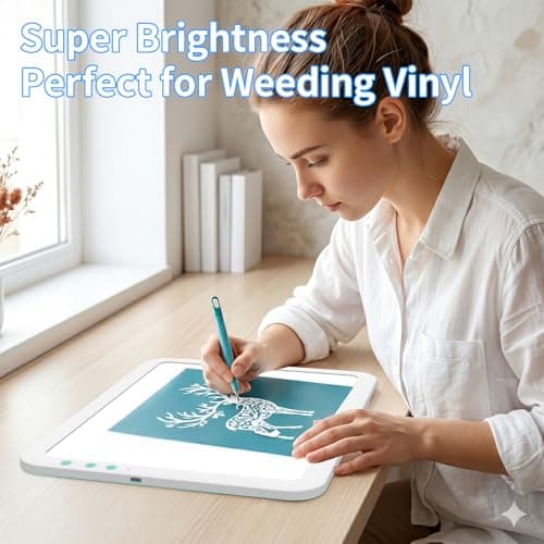 TOHETO A4 Rechargeable Led Super Bright Light Pad Powered by 3500mAh Lithium Battery for Weeding Vinyl Tool, Portable Wireless Light Board/Box for Tracing, Diamond Painting, Sketching & Drawing — view 5