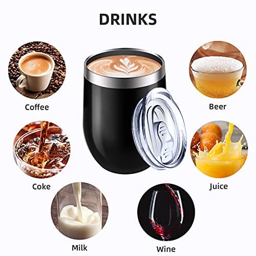 Reusable Coffee Cup, Insulated Travel Mug Vacuum Stainless Steel with Spill Proof Lid, Great for Hot & Cold Drinks - Coffee, Tea, Milk and Wine,12oz/340ml — view 4