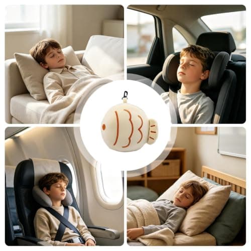 Kids Travel Pillow Ergonomic Breathable Sleeping Headrest — view 4