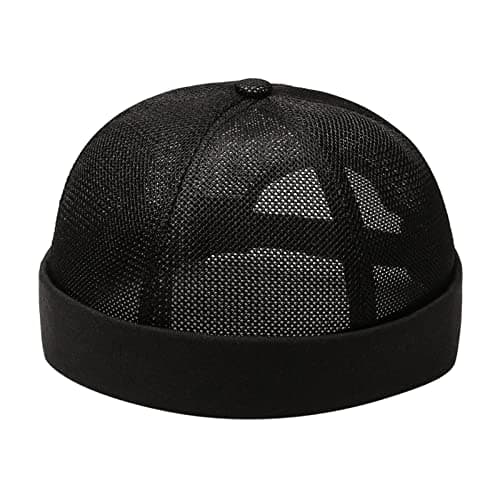 Men Solid Cap Mesh Quick Drying Adjustable Breathable Sport Outdoor Hip Hop Cap Umbrella Stroller Lightweight Travel (Black, One Size)
