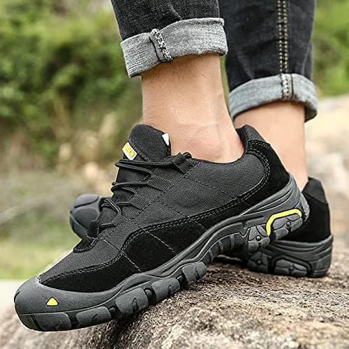 LZQpearl Men's Trekking & Hiking Shoes, Outdoor Walking Shoes for All-season, Lightweight Low Top Sports Shoes, Climbing, Travelling, Fishing Camping, Running (Black,38 (UK 5.5)) — view 5