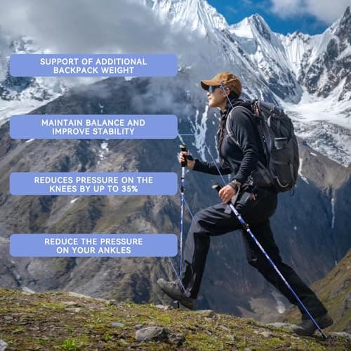 DOBESTS Folding Walking Poles 2 Pack, Lightweight Collapsible Hiking Poles — view 6