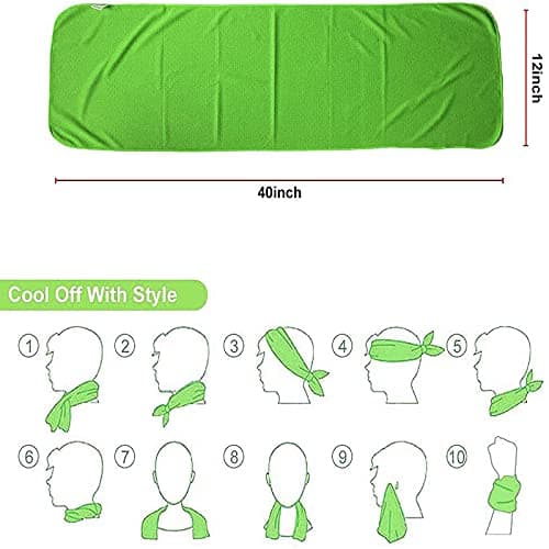 4 Packs Cooling Towel (40"x12"),Ice Towel,Soft Breathable Instant Towel,Microfiber Cool Towel for Yoga,Golf,Sport,Gym,Workout,Camping,Fitness,Outdoor &More Activities (Blue/Dark blue/Green/Orange) — view 3