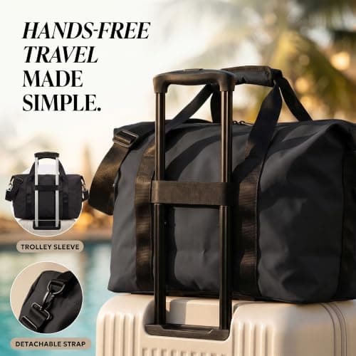 LUGG Travel Duffle & Toiletry Bag Set – 900D Waterproof PVC Holdall with Detachable Shoulder Strap, Spacious Weekend Gym Bag & Matching Wash Bag, Lightweight Durable Travel Bag for Men & Women — view 2