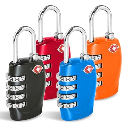 CFMOUR Suitcase Locks, TSA Approved Luggage Locks, Multi-Coloured, 4 Pcs