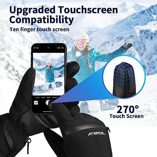 ATERCEL Waterproof Ski Gloves - 3M Thinsulate Warmth, Touchscreen — view 4