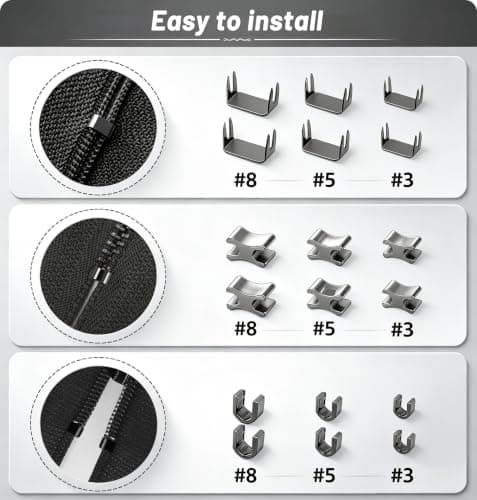 Haraqi Zip Repair Kit(105pcs), Zip Repair Set, Zipper Pull Replacement — view 2