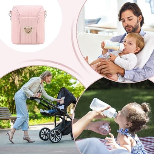 Insulated Bottle Bag - Aluminum Foil Polyester 18x10x20cm | Portable Breast Milk Cooler With Handle, Travel Storage For Stroller, Food Holder | Bottle Organizer — view 4