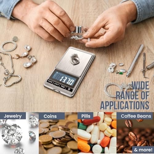 Flexzion Jewelry Small Digital Scale .01 Gram Accuracy - Portable Digital Jewelry Scale Gram & Ounces with 300g Weight Capacity - Micro Scale for Herbs, Gold, Coins with Multi-Unit Conversion — view 6