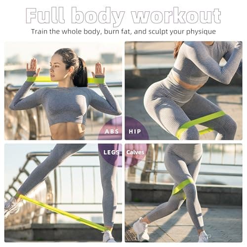 Resistance Loop Exercise Bands, Resistance Bands Exercise Bands for Home Fitness, Stretching, Strength Training, Physical Therapy,Elastic Workout Bands for Women Men Kids, Set of 5 (Assorted) — view 6