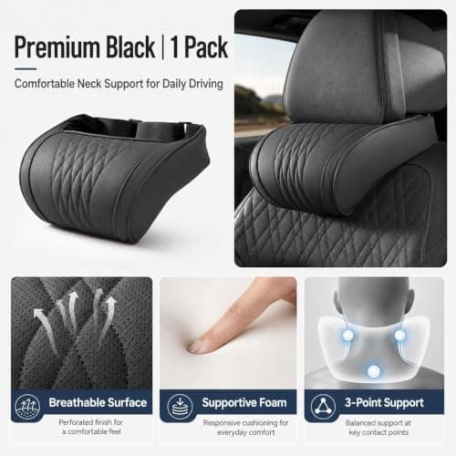Universal Memory Foam Car Headrest Neck Pillow for Most Cars SUV (C) — view 4