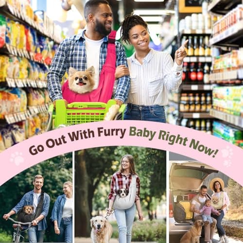 Pawaboo Small Dog Sling Carrier,for 3-10 lbs Pets, Rose Red — view 6