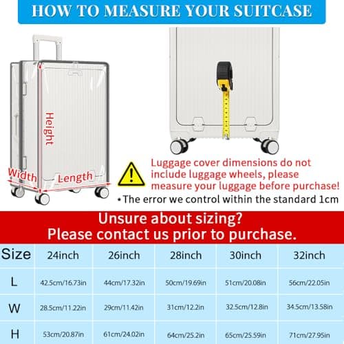 Yotako Clear PVC Suitcase Cover Protector for Front Open Suitcases - 32inch Luggage Cover Double Zipper Design — view 2