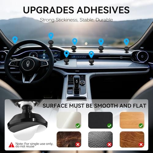 ivoler [2-Pack Magnetic Car Phone Holder – Ultra-Compact Mount with Strong N52 Magnets, 360° Rotation, Hands-Free Cradle for iPhone, Samsung, Pixel & More (Metal Plate Required) – Black — view 5