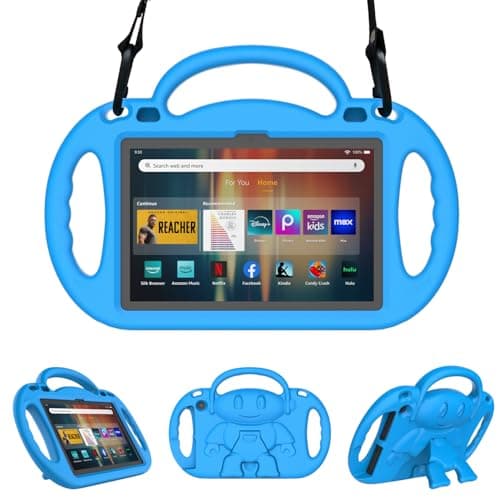 Sonlaryin Fire HD 8 Tablet Case Kids (12/10th Gen, 2024/2022/2020) - Blue