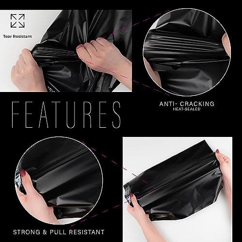 MXtore 20 Black Postage Bags 14x19 Parcel Mailing Shipping Bags Vinted — view 4