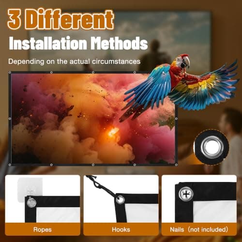 Zourglow 120 Inch Projector Screen 16:9 4K HD, Anti-Crease Portable — view 5