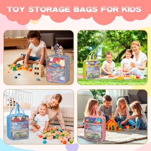 4 Pack Extra Large Mesh Toy Zipper Storage Bags (11.8 * 9.8 * 5.2in) — view 6