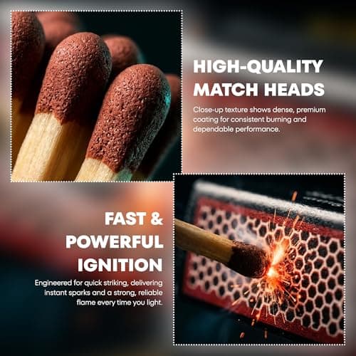 100 Boxes of Safety Matches (10 Packs of 10 Boxes) for Cooking, Candles, BBQ & Emergency Use, Reliable Fire Starters, Camping Matches for Wood Burners, Fire Pits & Ovens - by ANGIX — view 6