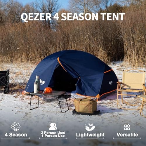 QEZER Camping Tent, Ultralight Dome Tent, Waterproof and Windproof, Suitable for Three/Four Seasons, Compact Size, Ideal for Hiking, Camping and Outdoor Activities (Blue, 220 * 90 * 115) — view 6
