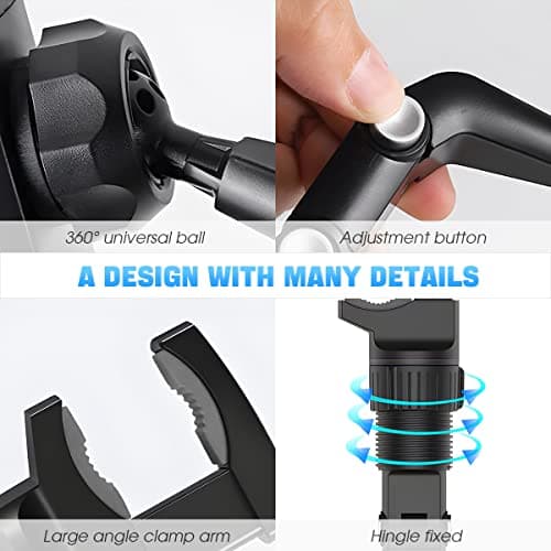 CGEAMDY Rearview Mirror Phone Holder, 360° Rotatable and Retractable Car Phone Mount, Multifunctional Rear View Mirror Holder for All Cars, Adjustable Cell Phone Holder for All Smartphones (Grey) — view 3