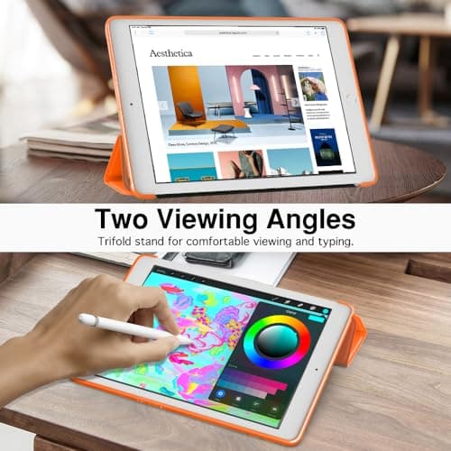MoKo Smart Case for iPad 9th/8th/7th Gen 2021/2020/2019, Orange — view 5