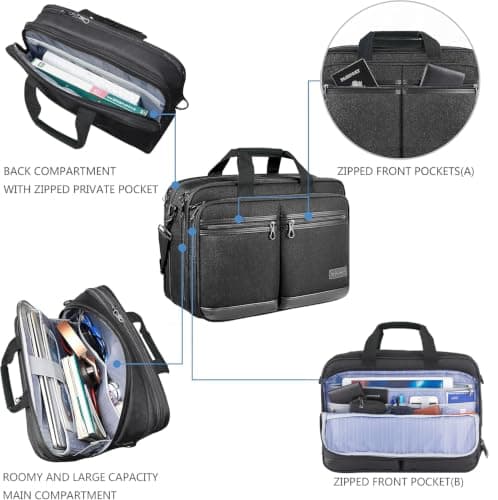 KROSER Laptop Bag Stylish Laptop Briefcase Shoulder Messenger Computer Bag — view 5